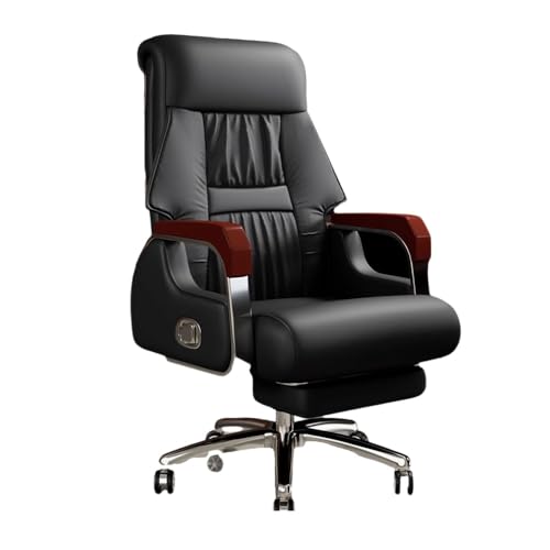 Computer-Schreibtischstuhl, Chefsessel mit Massage- und Liegefunktion, hochwertiger Leder-Drehstuhl for Computer, for Zuhause und das Büro