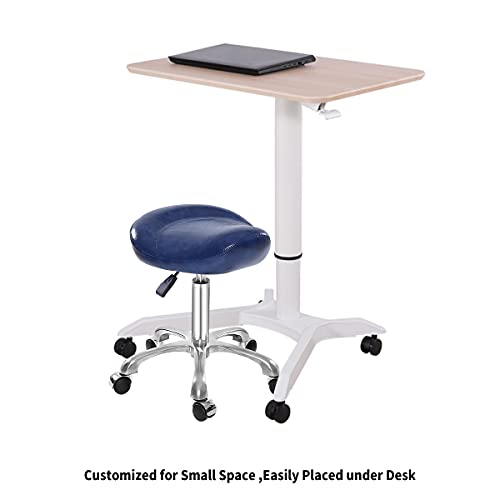 Sattel Hocker Stuhl für Pediküre, Massage, Salon, Spa, verstellbar, hydraulisch, mit Rollen, Blau