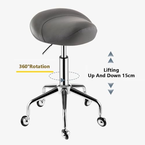 Sattelhocker, verstellbar und rollbar, stabiles Design für Salon, Spa, Massage zu Hause und im Büro