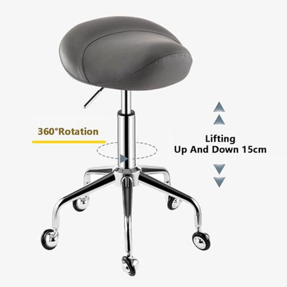 Sattelhocker, verstellbar und rollbar, stabiles Design für Salon, Spa, Massage zu Hause und im Büro