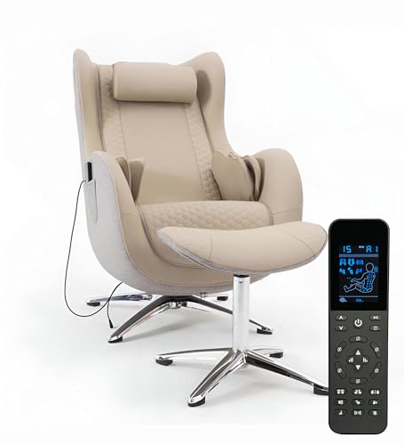 Massagesessel MS-699 – Kompakter Shiatsu Relaxsessel mit Bluetooth-Musiksystem, 6 Programmen, modernem Stoff-Leder-Mix & Edelstahlrahmen |