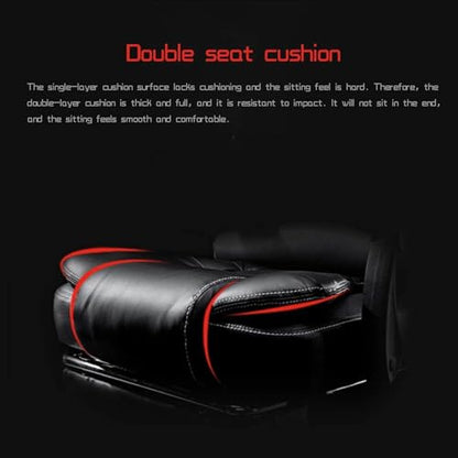 Ergonomischer Gaming Stuhl aus Kunstleder mit Fußstütze und 7-Punkt Massage Lendenwirbelstütze, Computerstuhl mit hoher Rückenlehne, Tragkraft 150 kg
