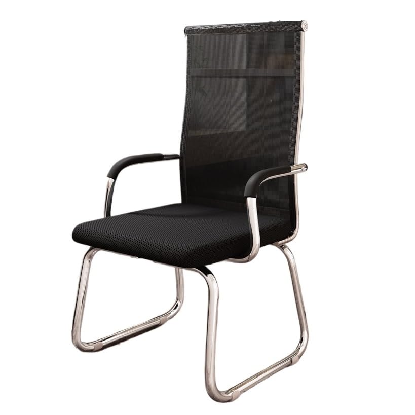 Bürostuhl Ergonomisch Besprechungsbürostühle, Chromrahmen, gepolsterte Empfangsstühle mit hoher Rückenlehne und Netzstoff for das Home Office
