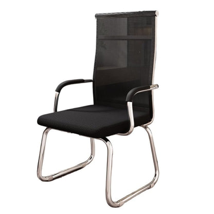 Bürostuhl Ergonomisch Besprechungsbürostühle, Chromrahmen, gepolsterte Empfangsstühle mit hoher Rückenlehne und Netzstoff for das Home Office