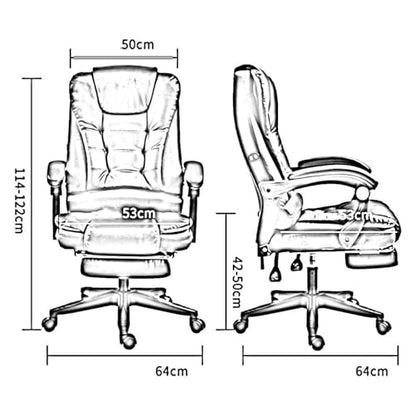Ergonomischer Gaming Stuhl aus Kunstleder mit Fußstütze und 7-Punkt Massage Lendenwirbelstütze, Computerstuhl mit hoher Rückenlehne, Tragkraft 150 kg