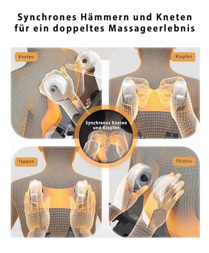 Massagesessel MS-699 – Kompakter Shiatsu Relaxsessel mit Bluetooth-Musiksystem, 6 Programmen, modernem Stoff-Leder-Mix & Edelstahlrahmen |