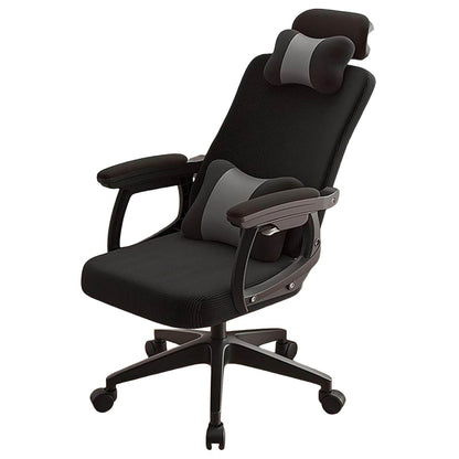 Ergonomischer Gaming-Bürostuhl mit Wippfunktion, bequemer Arbeitsstuhl mit großer Kopfstütze, Lendenstütze und verstellbaren Armlehnen, 170°