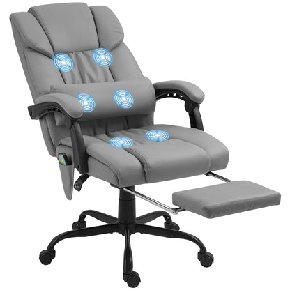 Vinsetto Bürostuhl, Massagesessel mit Fußstütze, Bürostuhl, ergonomischer Stuhl, höhenverstellbar, neigbare Rückenlehne und kabelgebundene